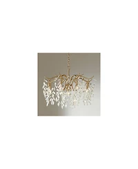 Vienna Full Spectrum Rysa Warm Brass Chandelier Modern Clear Crystal 9-Light Fixture for Dining Room House Foyer