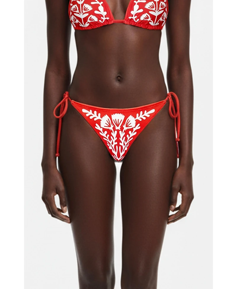 Jessie Zhao New York Women's Coral Garden Reversible Tie Side Bottom