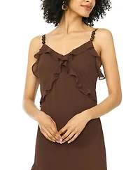 1.state Women's V-Neck Beaded & Knot Detail Maxi Dress