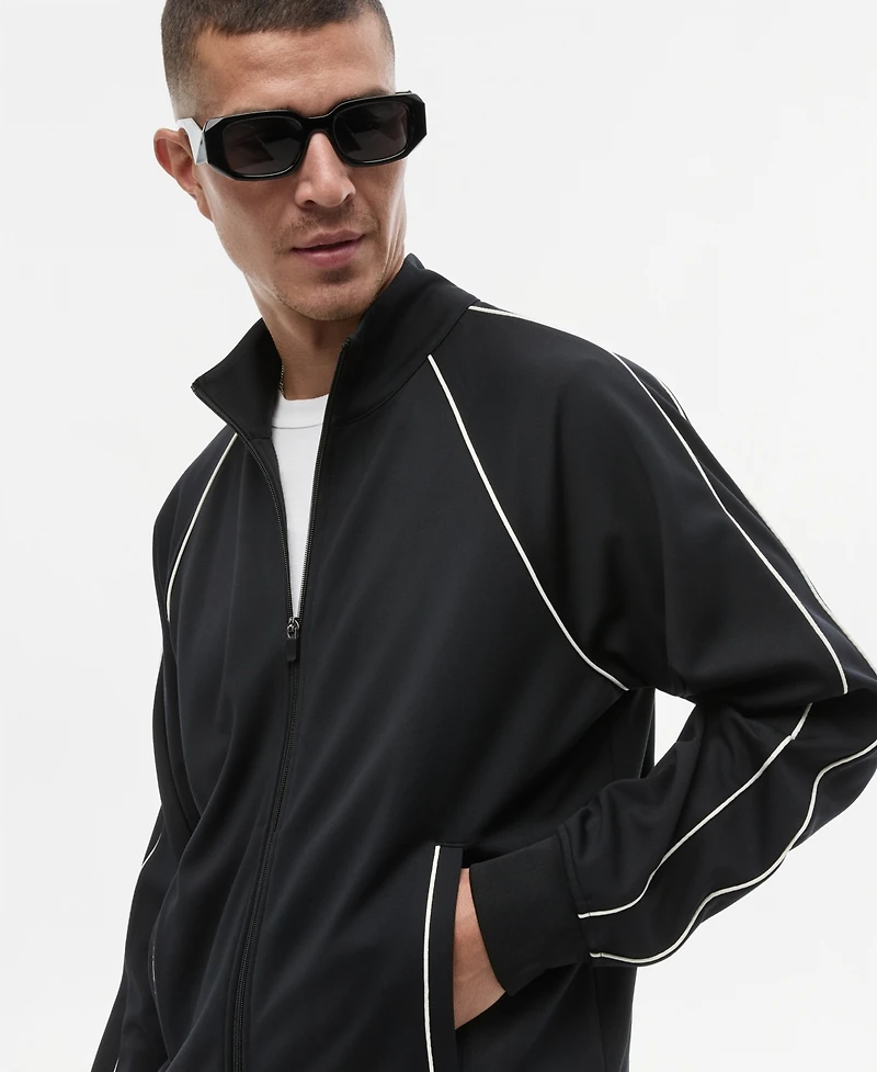 Mode of One Men's Louis Relaxed Piping-Trim Track Jacket, Macy's Exclusive