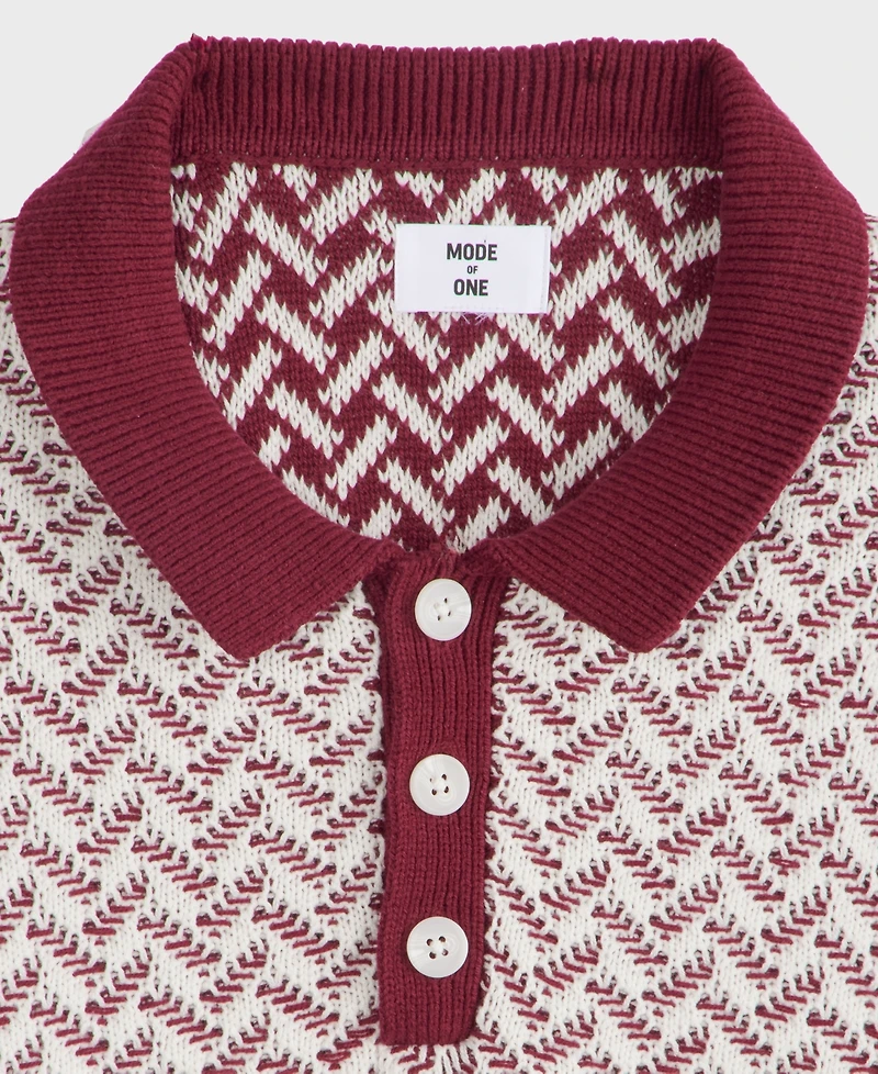 Mode of One Men's Leo Short-Sleeve Polo Sweater, Macy's Exclusive