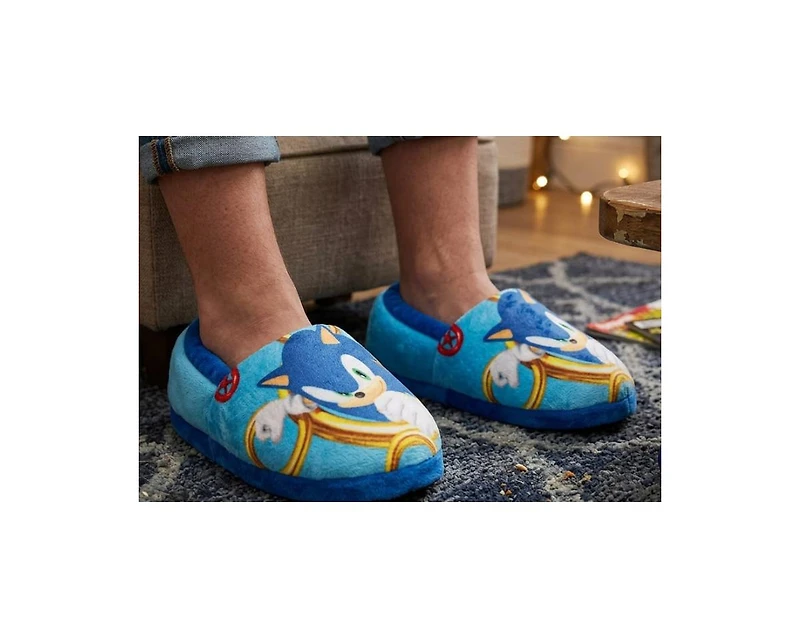 Sonic The Hedgehog Toddler Sega Kids' Slippers Lightweight, Plush