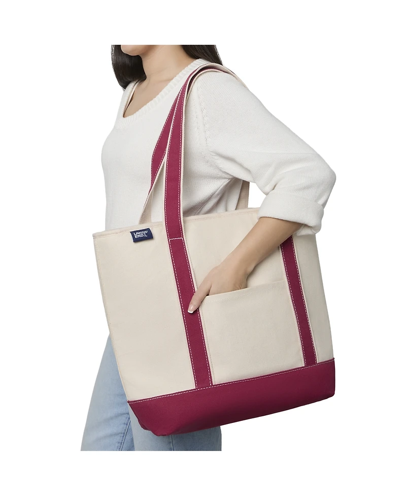 Lands' End Insulated Tote Bag with Zip Closure, Large Cooler for Travel, Pool, and Park