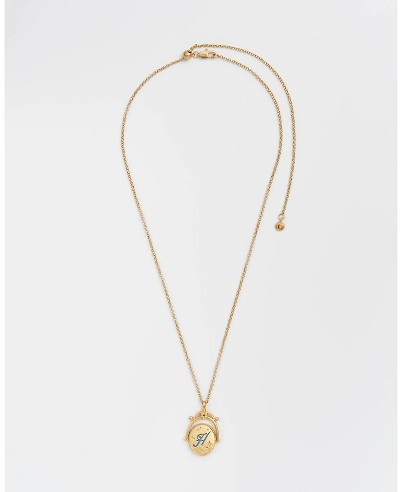 Fable England Hydrangea Initial Spinner Necklace