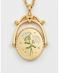 Fable England Women's Q Initial Queen Annes Lace Gold Spinner Chain Necklace