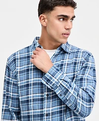 Sun + Stone Men's Dexter Plaid Long-Sleeve Shirt, Macy's Exclusive