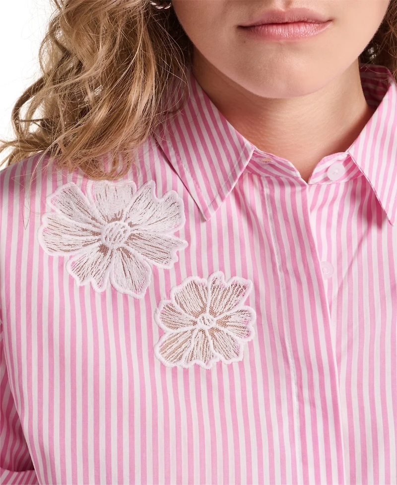 Karl Lagerfeld Paris Petite Floral Embroidered Top
