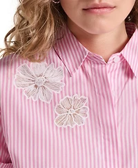 Karl Lagerfeld Paris Petite Floral Embroidered Top