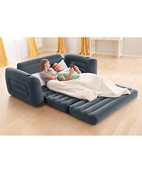 Intex Queen Size Inflatable Pull-Out Sofa Bed Couch and Chair Sleeper, Dark Gray