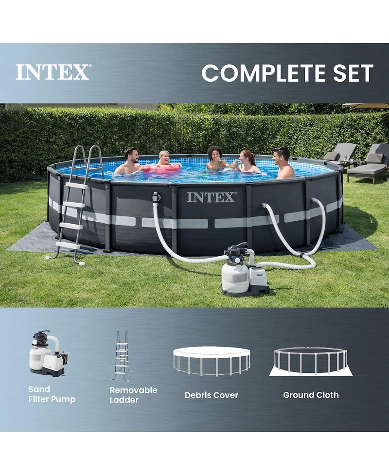 Intex Ultra Xtr 16ft x 48in Outdoor Frame Above Ground Swimming Pool Set w/ Pump