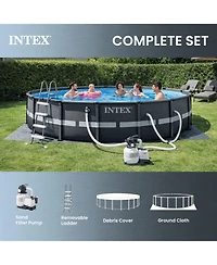 Intex Ultra Xtr 16ft x 48in Outdoor Frame Above Ground Swimming Pool Set w/ Pump