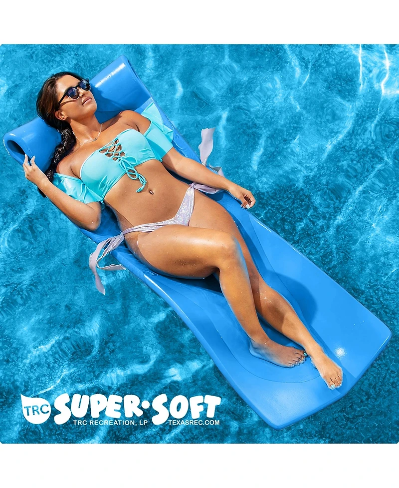 Trc Recreation Splash 1.25" Thick Foam Swimming Pool Float Mat, Bahama Blue