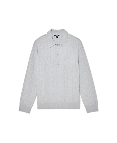 Reiss Men's Dillingham Half Button Wide Ribbed Polo Shirt