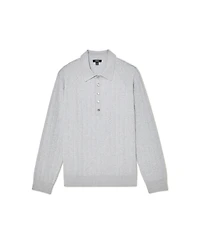 Reiss Men's Dillingham Half Button Wide Ribbed Polo Shirt