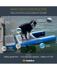 Solstice Original Inflatable Pup Plank Dog Float Floating Ramp Ladder for Pools