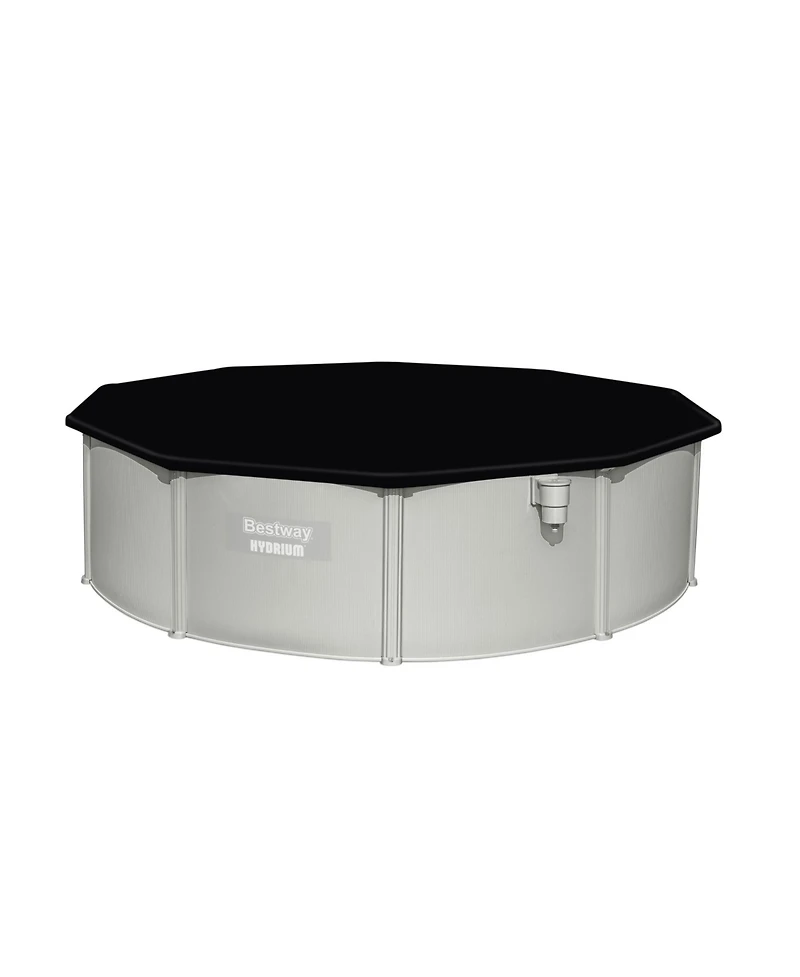 Bestway Hydrium 15' x 48" Round Steel Wall Above Ground Swimming Pool Set, Gray