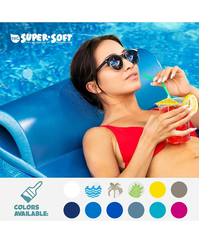 Trc Recreation Sunsation 1.75" Thick Foam Lounger Raft Pool Float, Bahama Blue
