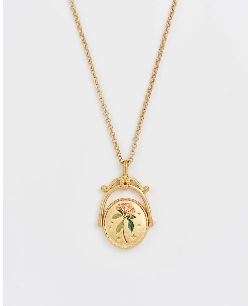 Fable England K Initial Kalmia Gold Spinner Chain Necklace