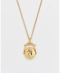 Fable England K Initial Kalmia Gold Spinner Chain Necklace
