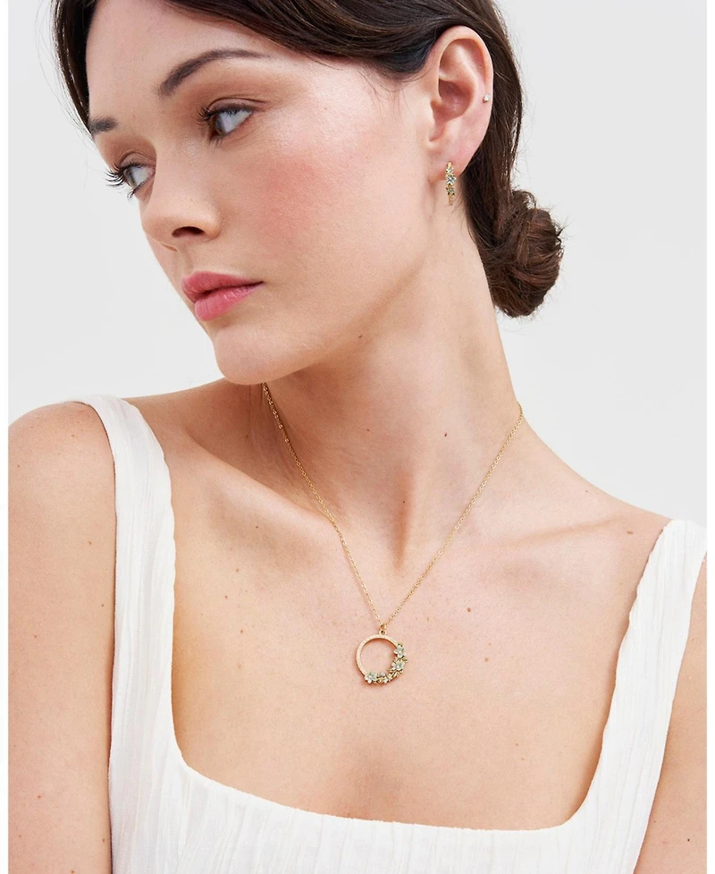 Fable England Gold Floral Wreath Necklace