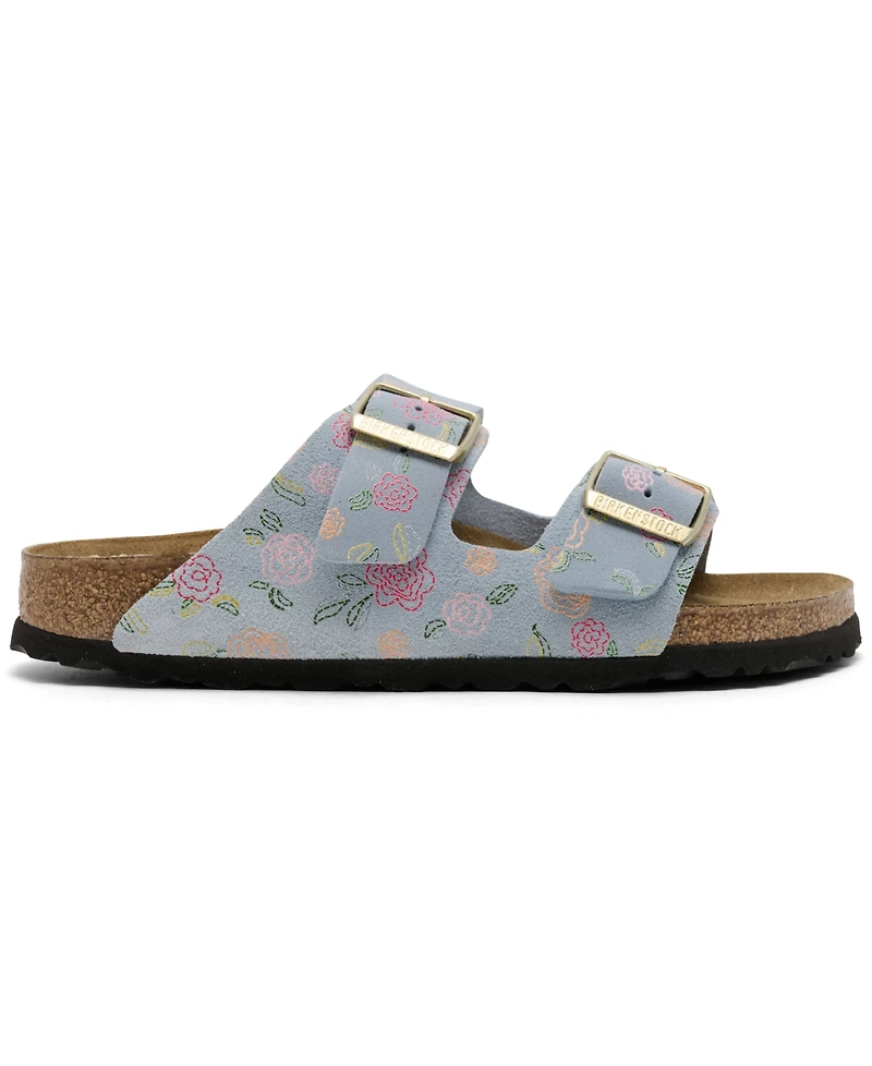 Birkenstock Women's Arizona Flower Print Suede Leather Sandals from Finish Line