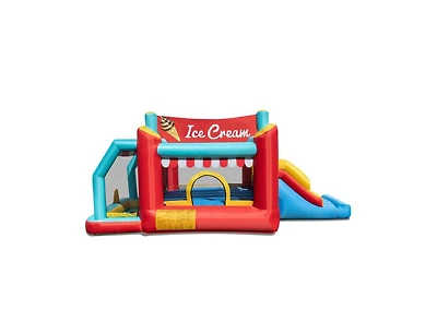 Slickblue Inflatable Bounce House 5-in-1 with Ice Cream Theme and Blower