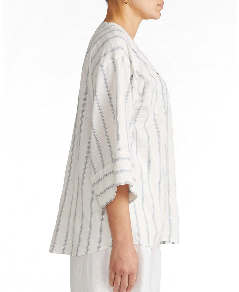 Universal Standard Plus Elio V-Neck Linen Top