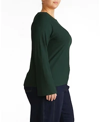 Universal Standard Plus Yasmin Flare Sleeve Ribbed Top