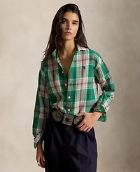 Polo Ralph Lauren Women's Cotton Twill Woven Collared Shirt