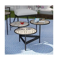 Augusta Home Lorengo Outdoor 3-Tier Cocktail Table