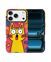 Gonez Case For Iphone 17 Pro 2 In 1 Dual Layer Shockproof Protection Funny Cat Art Glossy Case
