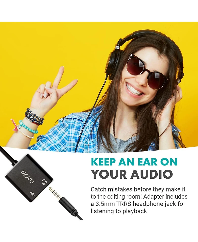 Movo Usbc-AC2 Trs Mic. to Usb-c Stereo Audio Sound Card