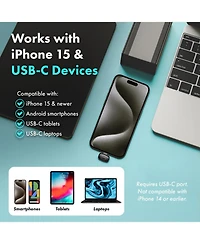 Movo NanoMic Dual Usb-c Wireless Microphone for iPhone 15/16 and Up with Wireless Mic Handle