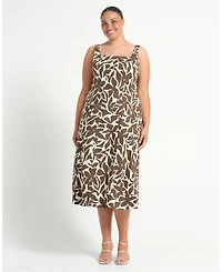 Estelle Plus Sylvia Square-Neck Midi Dress