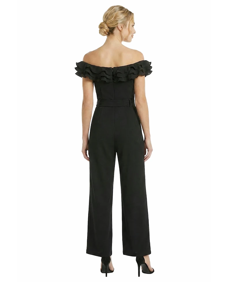 ivy + blu women's off-shoulder stretch jumpsuit