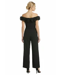 ivy + blu women's off-shoulder stretch jumpsuit