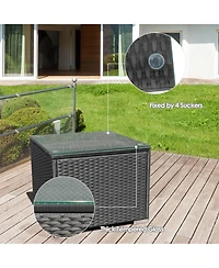Clihome 3 Pieces Patio Wicker Conversation Set with Thick Removable Cushions