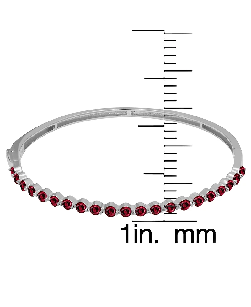 Macy's Garnet (2.73 ct. t.w.) Bangle Bracelet in Sterling Silver