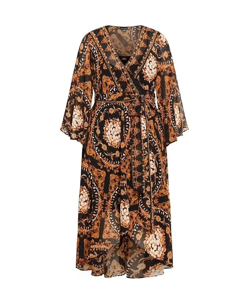 City Chic Women's Freya Placement Maxi Dress