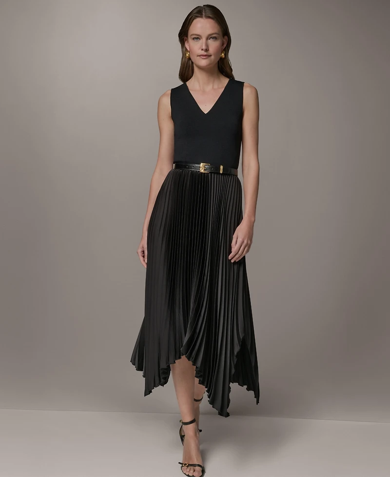 Donna Karan New York Petite High Low V-Neck Dress