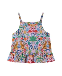 Andy & Evan Little Girls Cheetah Textured Cotton Poplin Top and Short Set