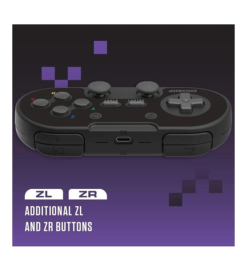 Retro-Bit Legacy16 2.4GHz Wireless Controller for Snes, Switch, and Usb Devices - Onyx