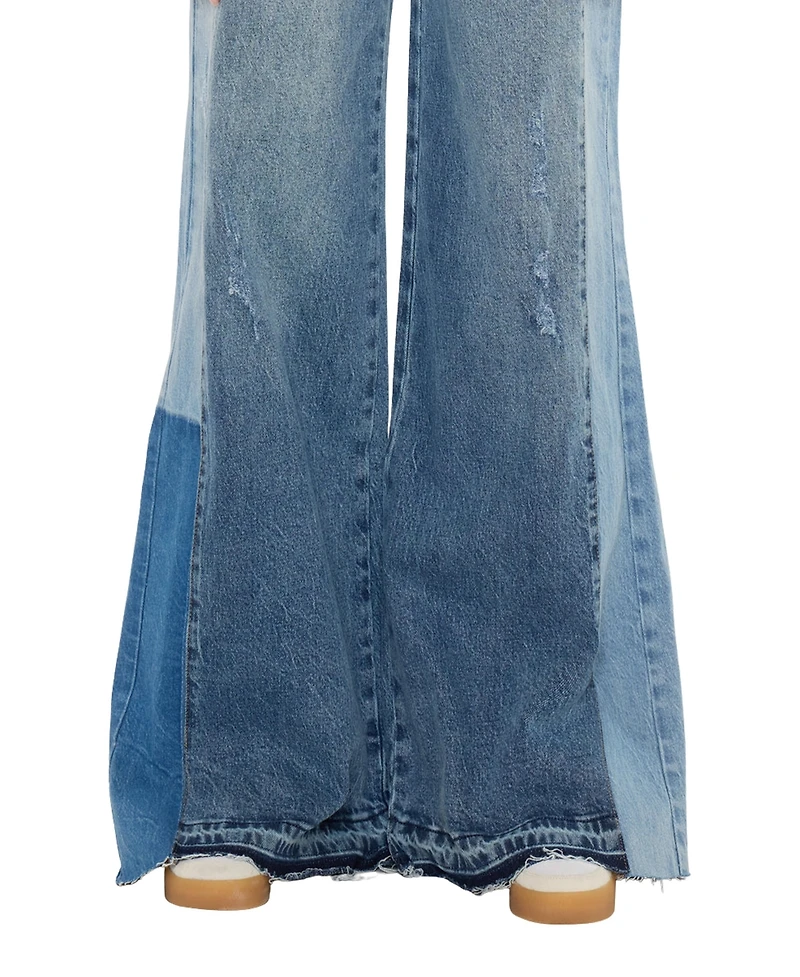 KanCan Women's Clover High Rise Wide Leg Jeans