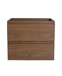 Sillysis 23 Inch Wall Mounted Bathroom Vanity Cabinet with Soft Close Drawers, Wood Grain Plywood for Modern