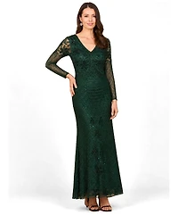 Lara Women's Long Sleeve Beaded Maxi Gown