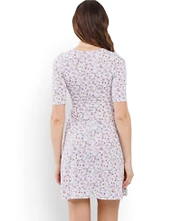 Hello Miz Maternity Floral Wrap Nursing Dress with Tie Waist