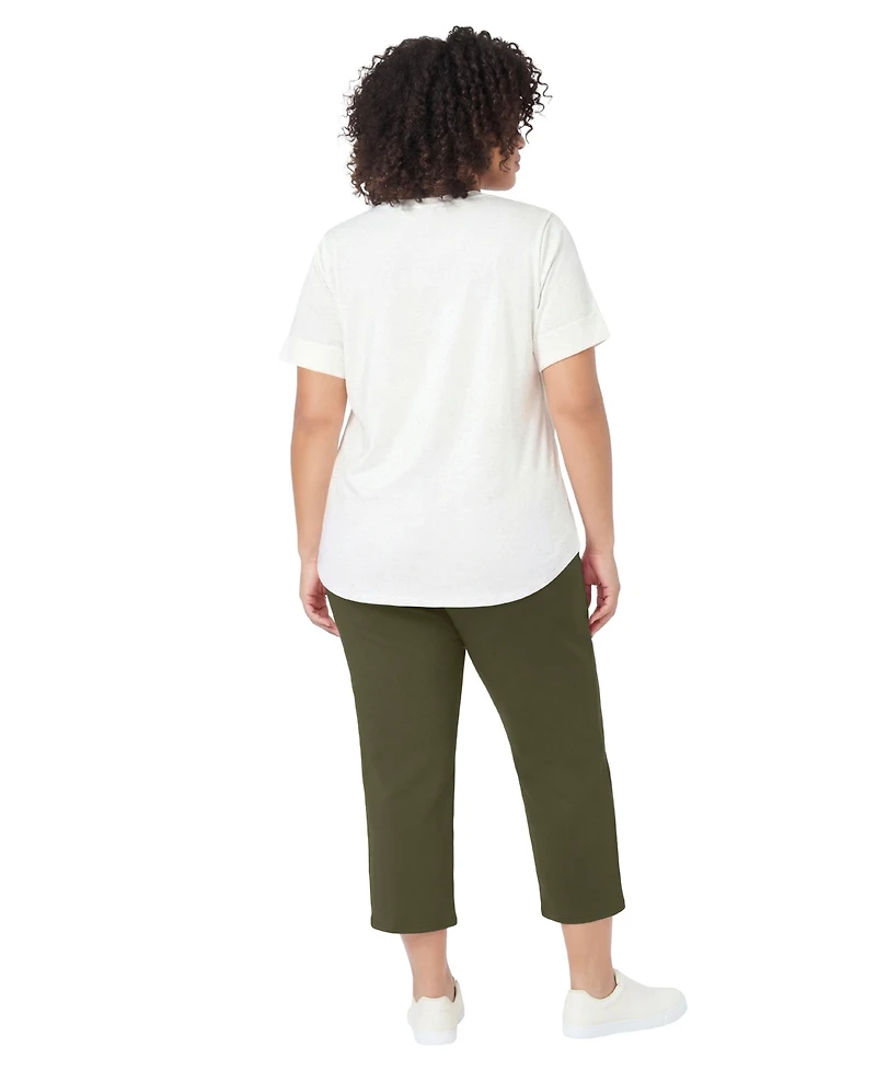 Woman Within Women's Two-Piece V-Neck Tunic and Capri Set