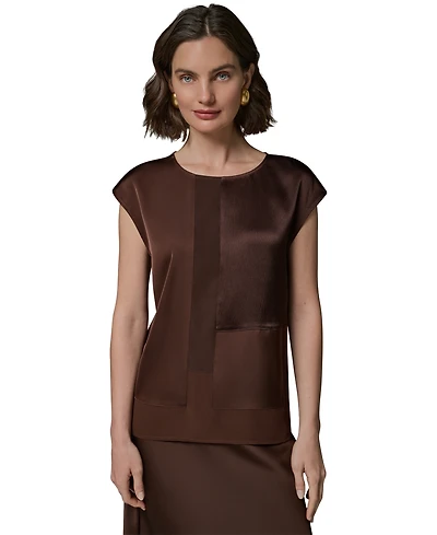 Donna Karan New York Petite Crewneck Sleeveless Blouse