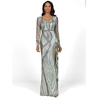 Lara Women's Cascading Beads Long Sleeve Dress
