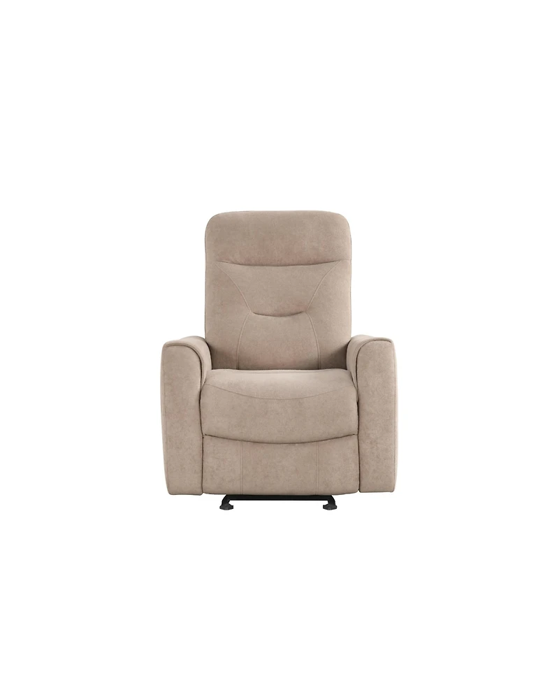 Clihome Durable Microsuede Velvet Manual Recliner with Rocker Function, Double Stitched Seam Accent Chair Side Handle Release